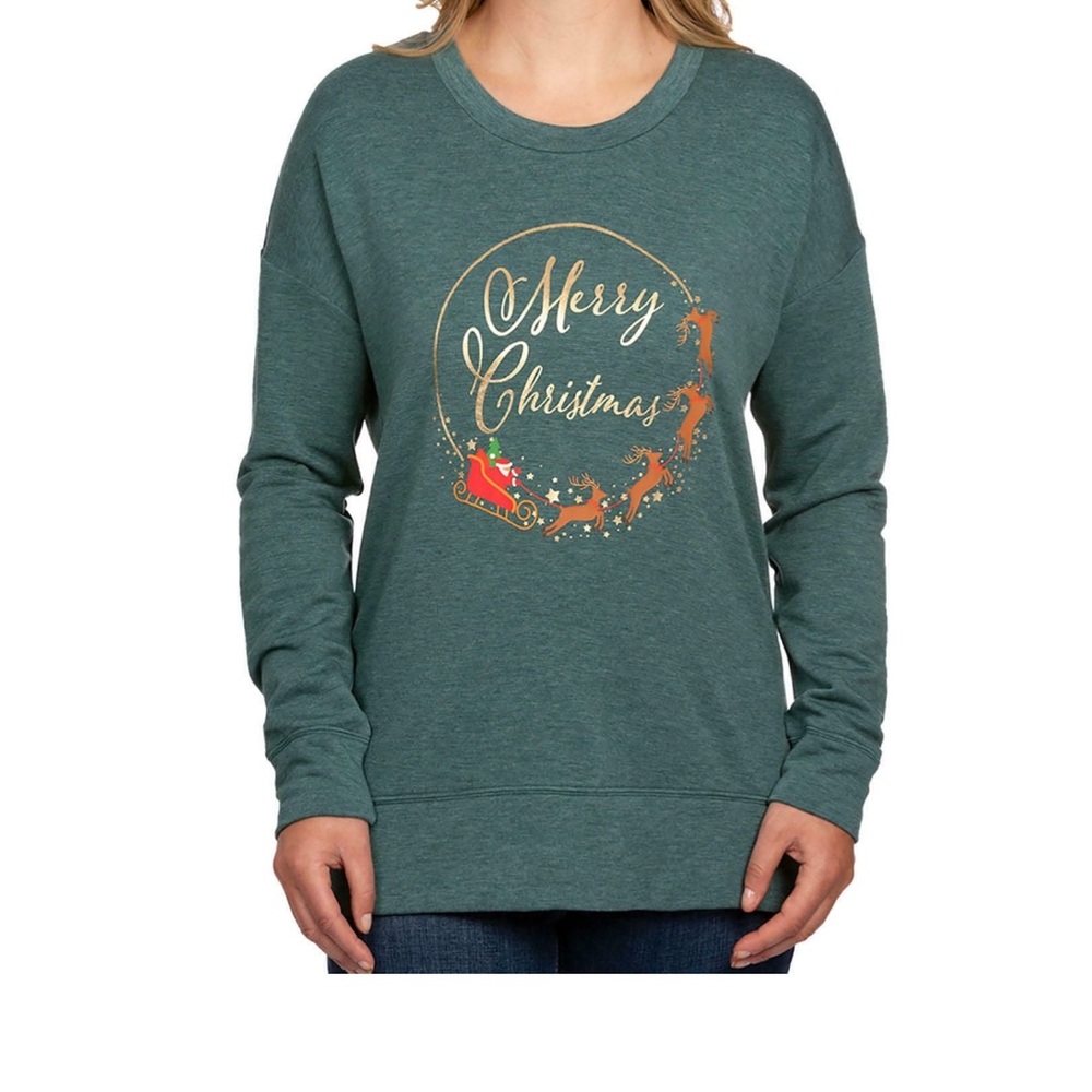 State Of Mine Women’s Merry Christmas Sweatshirt   Size XXL